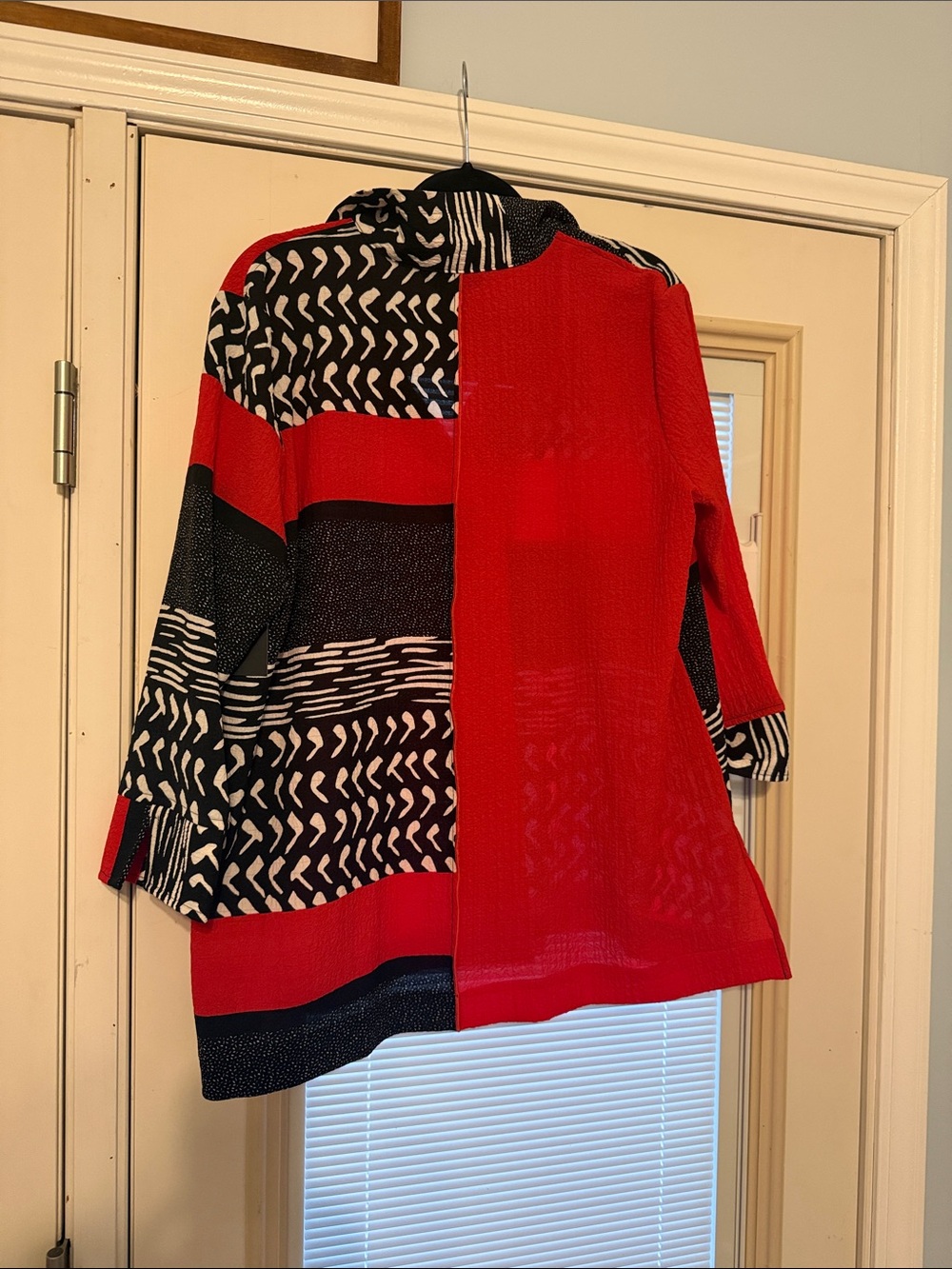 Ali MilesBold Red & Black Patterned Button Jacket - Picture 6 of 8